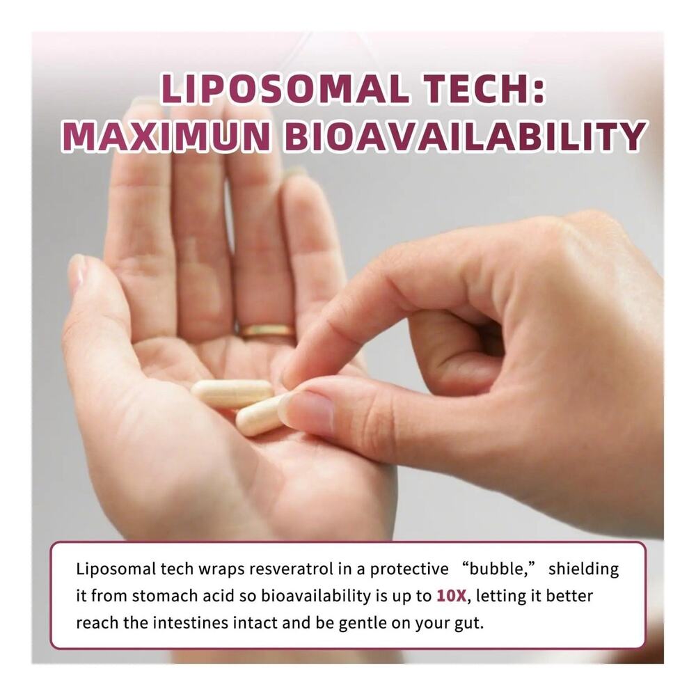 iMATCHME Resveratrol Supplement, 98% Pure Trans Resveratrol 600mg with Liposomal - Picture 5 of 6